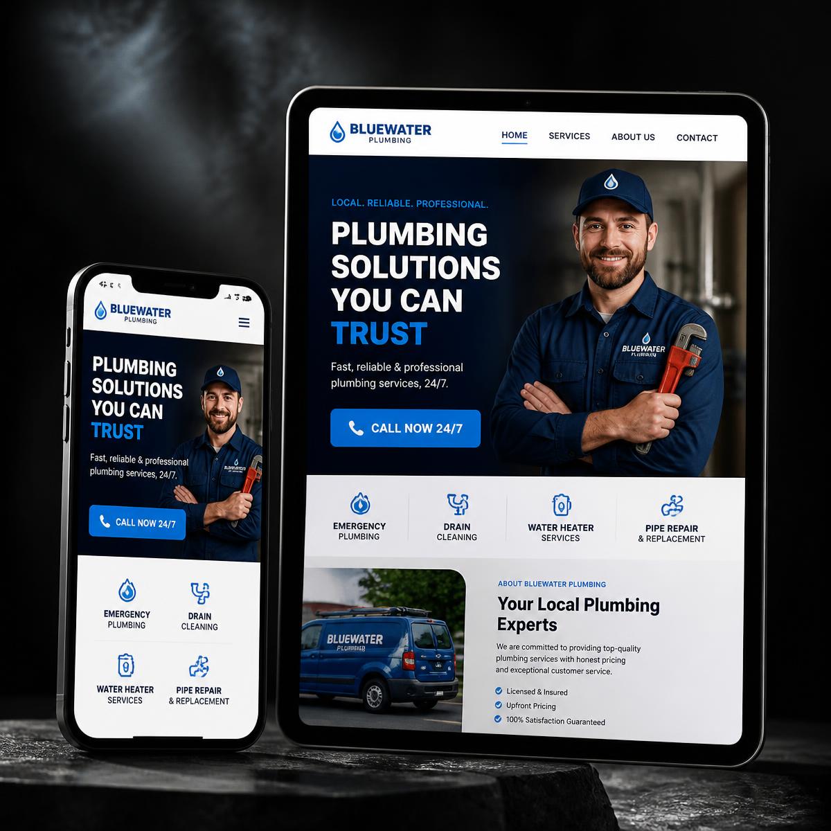 Bluewater Plumbing website design
